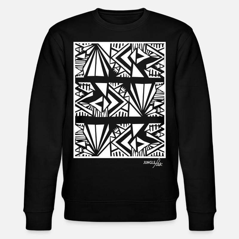 Tribal Pattern White - Stanley/Stella CHANGER Unisex Organic Sweatshirt - black