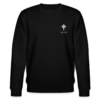 1179 Jakobskreuz - Stanley/Stella Unisex Bio-Sweatshirt CHANGER  - Schwarz - Vorne - Nik (191cm) & Marisol (170cm)