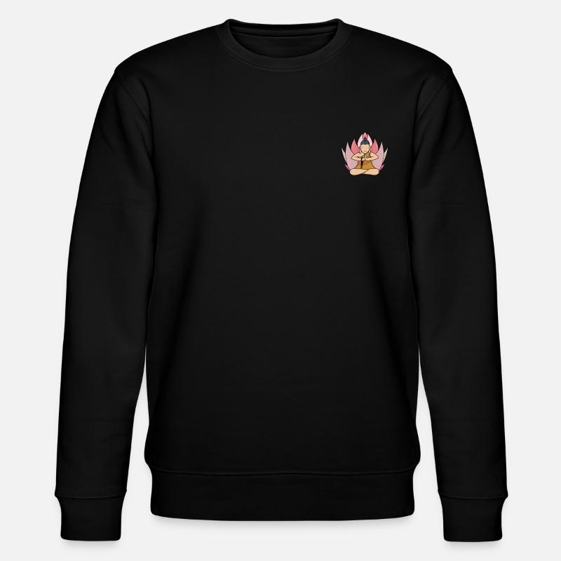 Lotus-buddhistischer Mönch - Stanley/Stella Unisex Bio-Sweatshirt CHANGER  - Schwarz