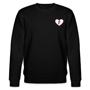 Lettre f cœur sport tendance bordeaux -idée cadeau - Sweat bio CHANGER Stanley/Stella Unisexe - noir - Devant - Nik (191cm) & Marisol (170cm)