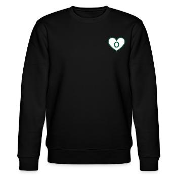 Lettre o cœur sport tendance vert - idée cadeau - Sweat bio CHANGER Stanley/Stella Unisexe - noir - Devant - Nik (191cm) & Marisol (170cm)