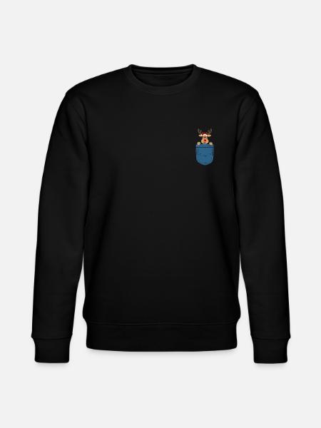 Weihnachten Elch in Brusttasche - Stanley/Stella Unisex Bio-Sweatshirt CHANGER  - Schwarz