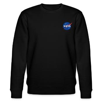 NASA Klassisches Logo Als Brustlogo - Stanley/Stella Unisex Bio-Sweatshirt CHANGER  - Schwarz - Vorne - Nik (191cm) & Marisol (170cm)