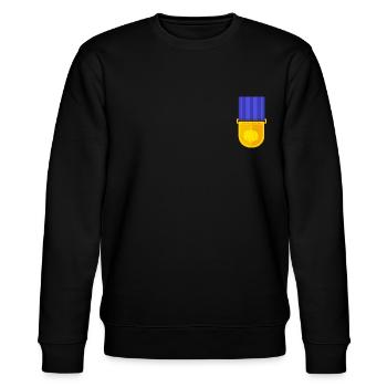 Moruga Scorpion Medaille - Stanley/Stella Unisex Bio-Sweatshirt CHANGER  - Schwarz - Vorne - Nik (191cm) & Marisol (170cm)