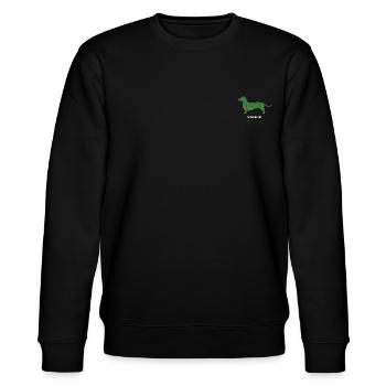 grass Dachshund - Stanley/Stella CHANGER Unisex Organic Sweatshirt - black - Front - Nik (191cm) & Marisol (170cm)
