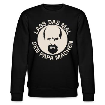 Stromberg Mit Bernd Lass Das Mal Den Papa Machen - Stanley/Stella Unisex Bio-Sweatshirt CHANGER  - Schwarz - Vorne - Nik (191cm) & Marisol (170cm)