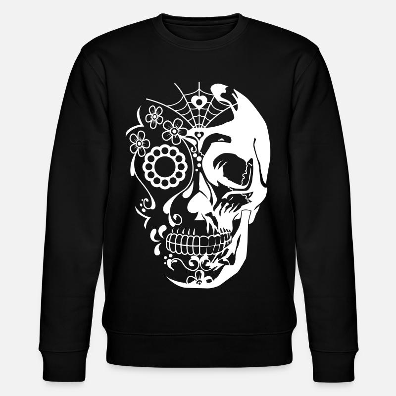 skull white - Sweat bio CHANGER Stanley/Stella Unisexe - noir