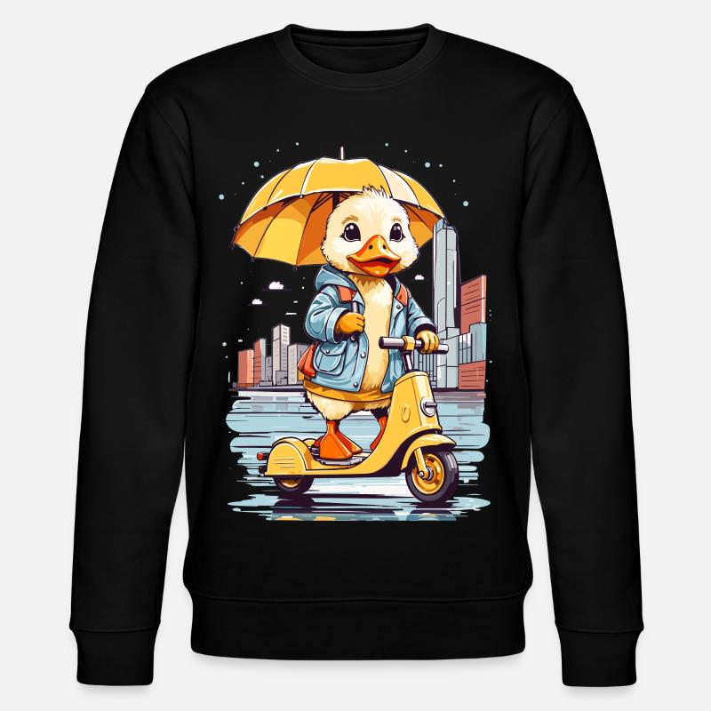 Duck with Roller - Stanley/Stella CHANGER Unisex Organic Sweatshirt - black