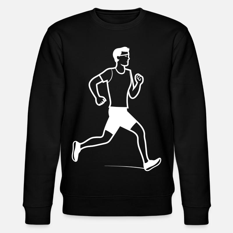 Runner boy line drawing - Stanley/Stella CHANGER Unisex Organic Sweatshirt - black