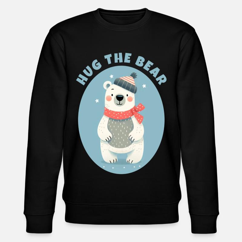 Umarme den Teddybären - Stanley/Stella Unisex Bio-Sweatshirt CHANGER  - Schwarz