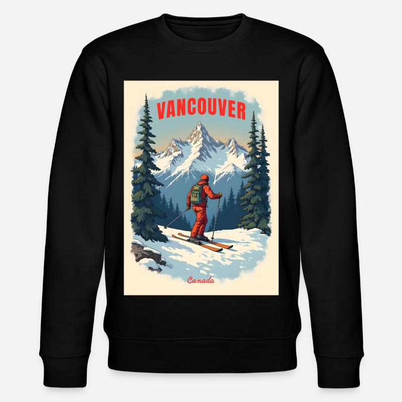 Vancouver Mountain Scenery - Stanley/Stella CHANGER Unisex Organic Sweatshirt - black