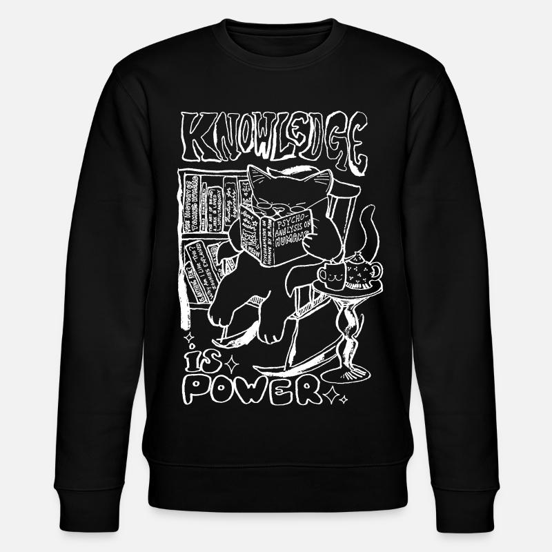 KNOWLEDGE IS POWER - Stanley/Stella CHANGER Unisex Organic Sweatshirt - black