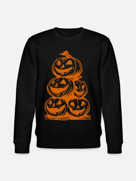 Halloween Pumpkins – Stack of Scary Faces - Stanley/Stella CHANGER Unisex Organic Sweatshirt - black