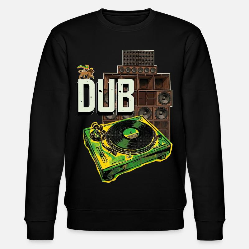 Dub Reggae Soundsystem Turntable - Stanley/Stella CHANGER Unisex Organic Sweatshirt - black