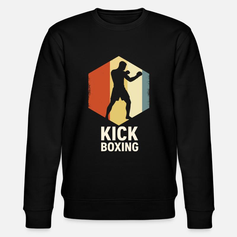 Retro Kickboxer Silhouette - Stanley/Stella Unisex Bio-Sweatshirt CHANGER  - Schwarz