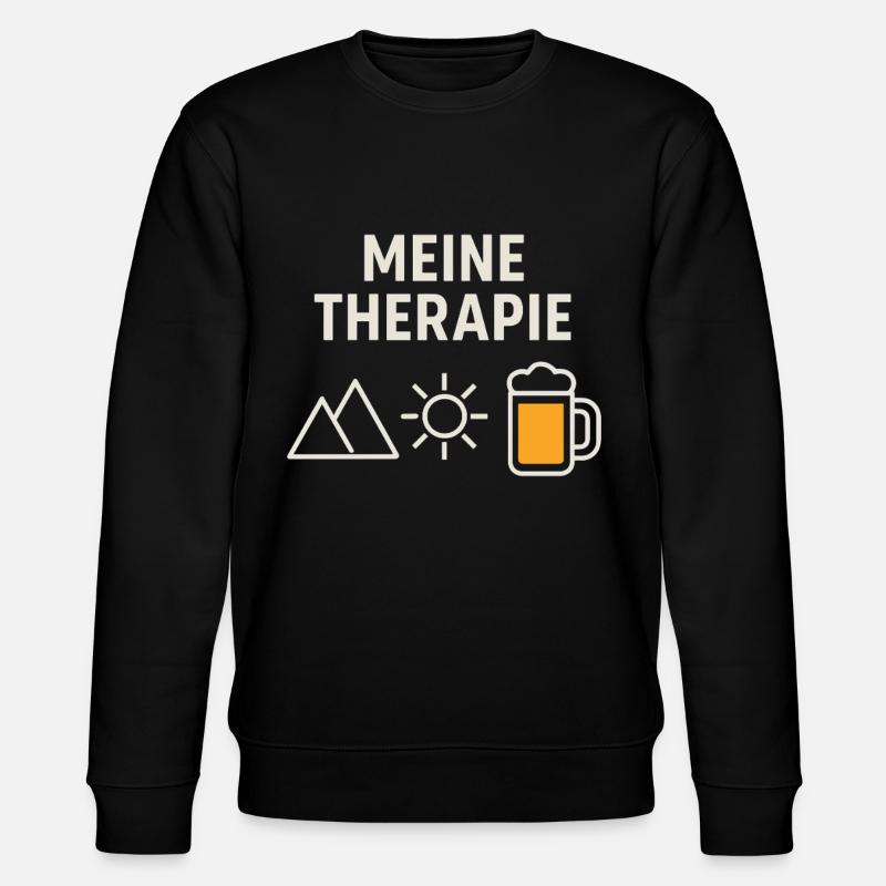 Therapy - Mountains, Beer, Sun - Stanley/Stella CHANGER Unisex Organic Sweatshirt - black