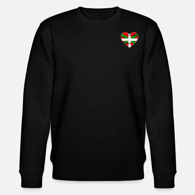 Basque flag heart used - Stanley/Stella CHANGER Unisex Organic Sweatshirt - black