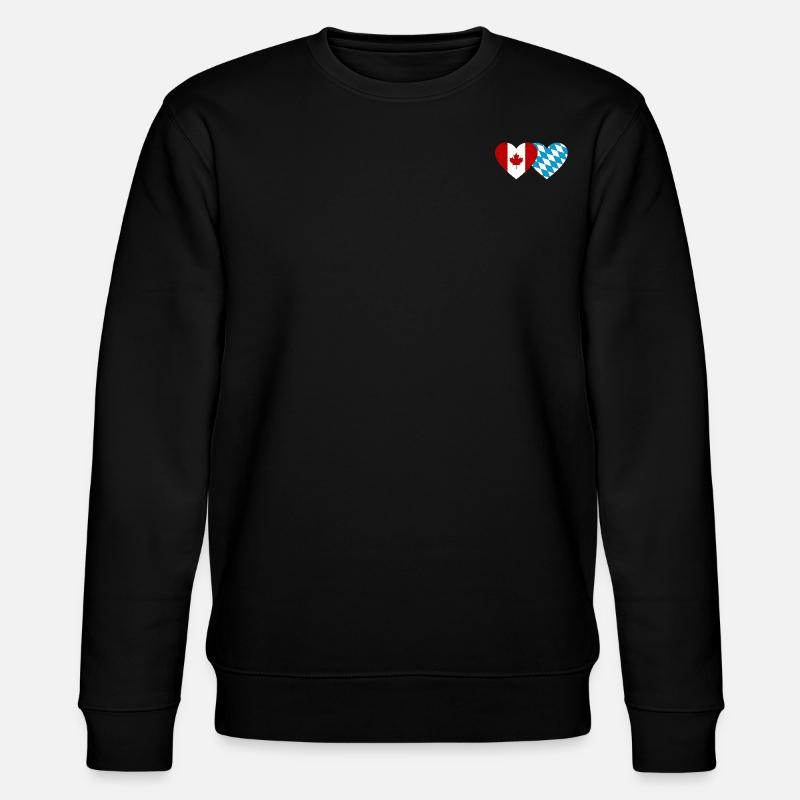 Kanada Bayern Flagge Herz - Stanley/Stella Unisex Bio-Sweatshirt CHANGER  - Schwarz