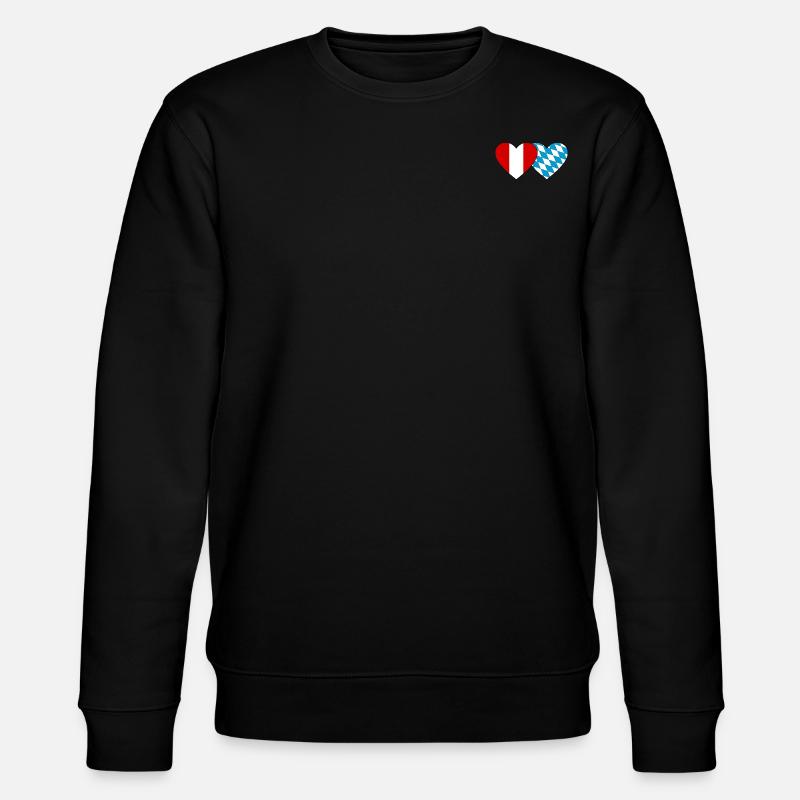 Peru Bayern Flagge Herz - Stanley/Stella Unisex Bio-Sweatshirt CHANGER  - Schwarz