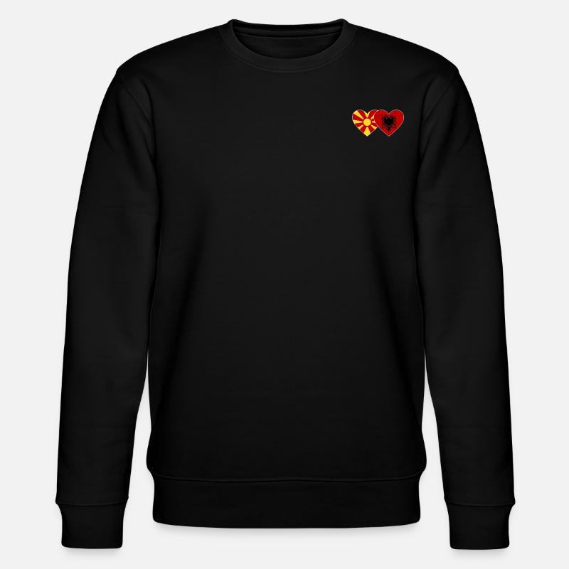 Macédoine Albanie Drapeau Coeur - Sweat bio CHANGER Stanley/Stella Unisexe - noir