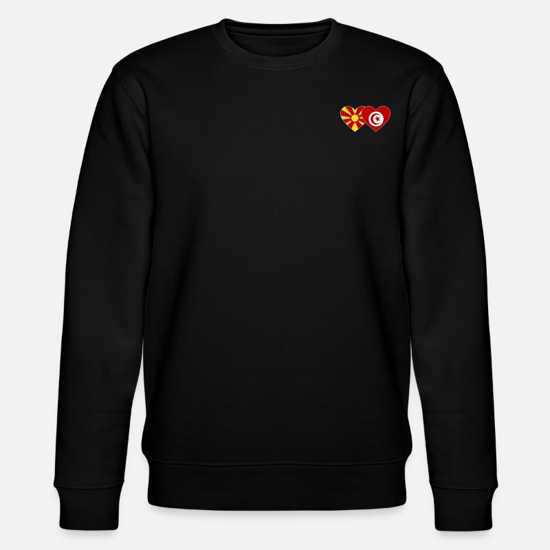 Macédoine Tunisie Drapeau Coeur - Sweat bio CHANGER Stanley/Stella Unisexe - noir