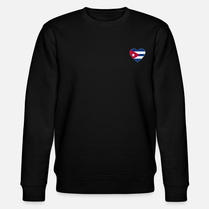 Cœur de drapeau de Cuba - Sweat bio CHANGER Stanley/Stella Unisexe - noir