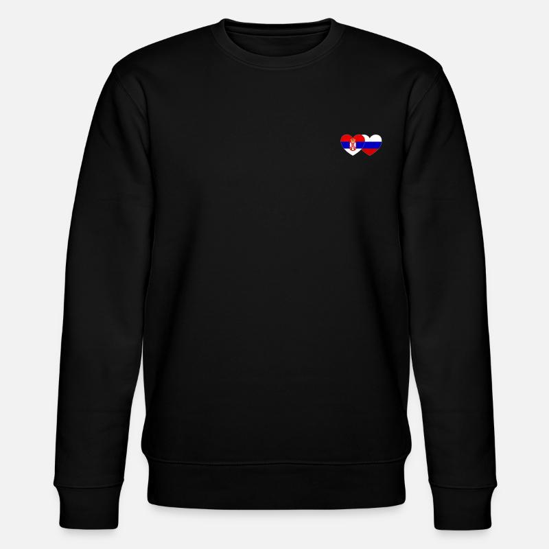 Serbie Russie Drapeau Cœur - Sweat bio CHANGER Stanley/Stella Unisexe - noir