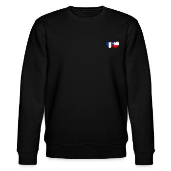 Frankreich Chile Flagge Herz - Stanley/Stella Unisex Bio-Sweatshirt CHANGER  - Schwarz - Vorne - Nik (191cm) & Marisol (170cm)