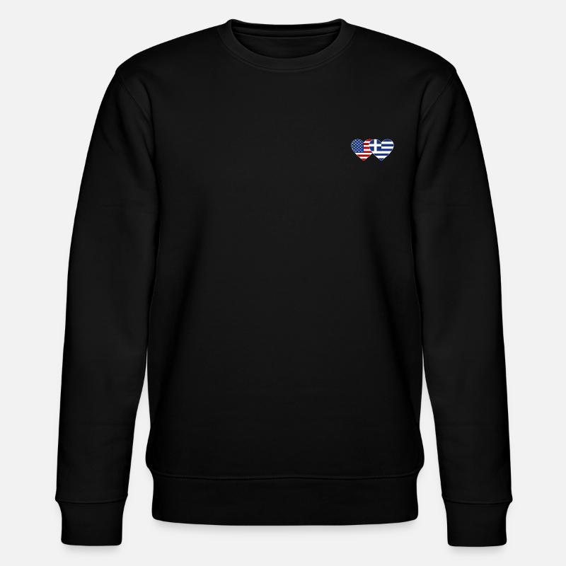 États-Unis Grèce Flag Heart - Sweat bio CHANGER Stanley/Stella Unisexe - noir