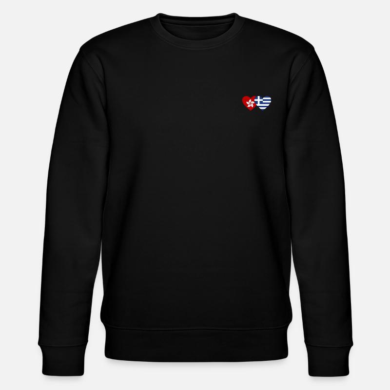 Hong Kong Grèce Drapeau Coeur - Sweat bio CHANGER Stanley/Stella Unisexe - noir