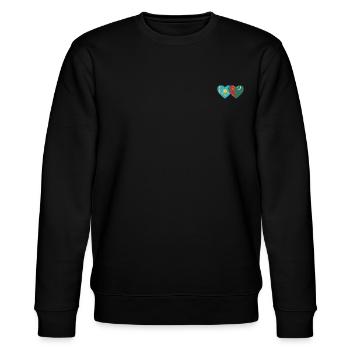 Kasachstan Turkmenistan Flagge Herz - Stanley/Stella Unisex Bio-Sweatshirt CHANGER  - Schwarz - Vorne - Nik (191cm) & Marisol (170cm)