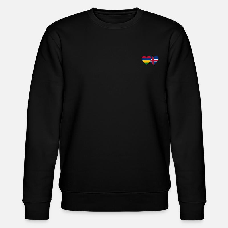 Maurice Islande Flag Coeur - Sweat bio CHANGER Stanley/Stella Unisexe - noir