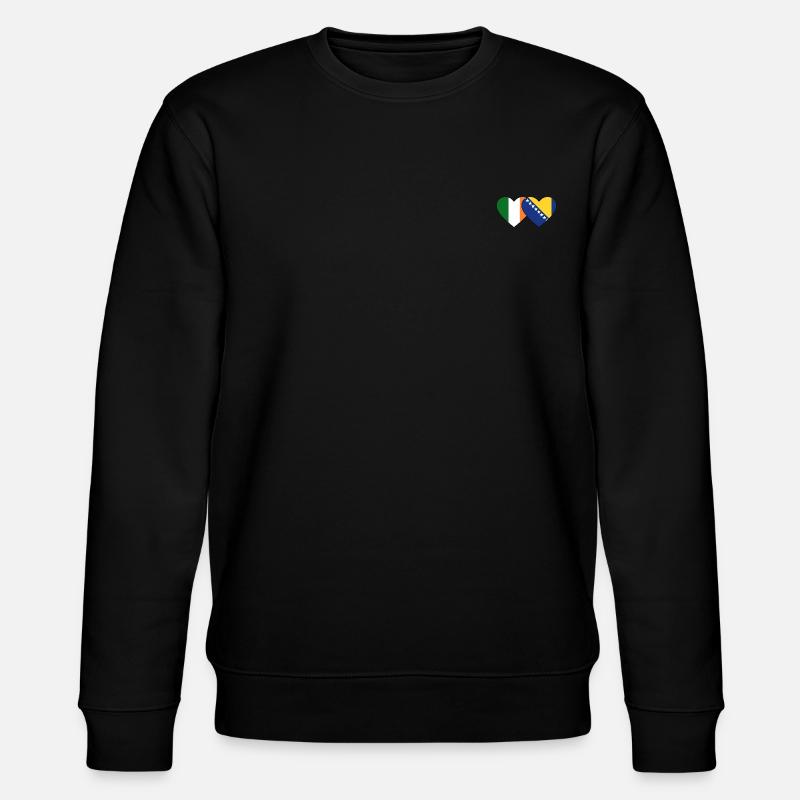 Irlande Bosnie drapeau coeur - Sweat bio CHANGER Stanley/Stella Unisexe - noir