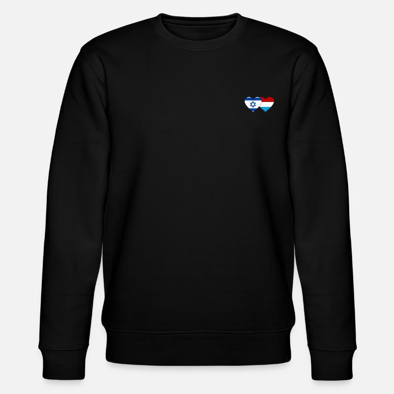 Israël Luxembourg Drapeau Coeur - Sweat bio CHANGER Stanley/Stella Unisexe - noir