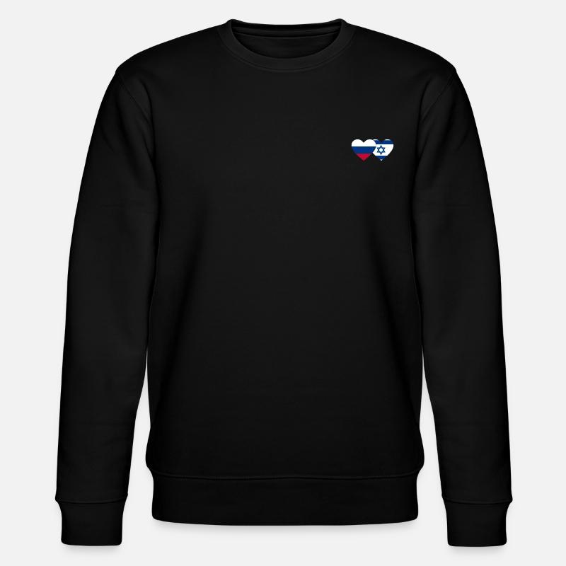 Russie Israël Drapeau Coeur - Sweat bio CHANGER Stanley/Stella Unisexe - noir