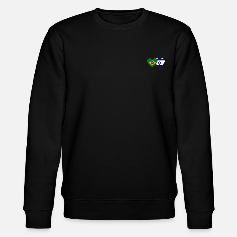 Brésil Israël Drapeau du cœur - Sweat bio CHANGER Stanley/Stella Unisexe - noir