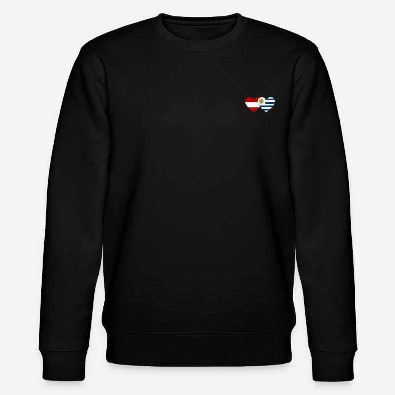 Autriche Uruguay Drapeau du cœur - Sweat bio CHANGER Stanley/Stella Unisexe - noir