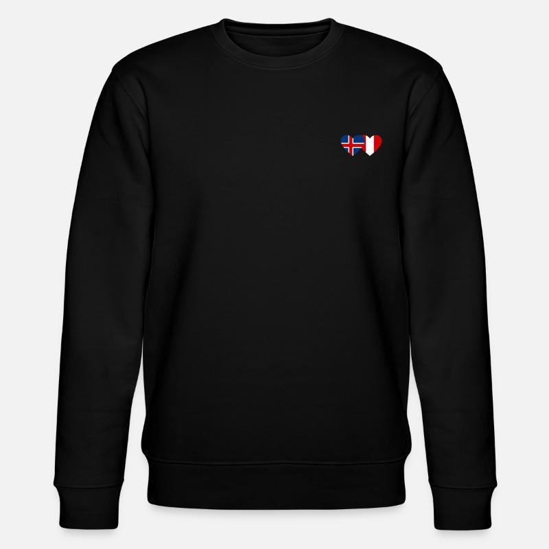 Islande Pérou Drapeau du Cœur - Sweat bio CHANGER Stanley/Stella Unisexe - noir