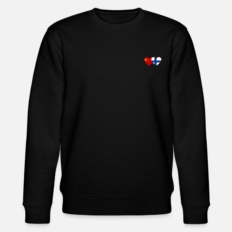 Chine Finlande Drapeau du cœur - Sweat bio CHANGER Stanley/Stella Unisexe - noir