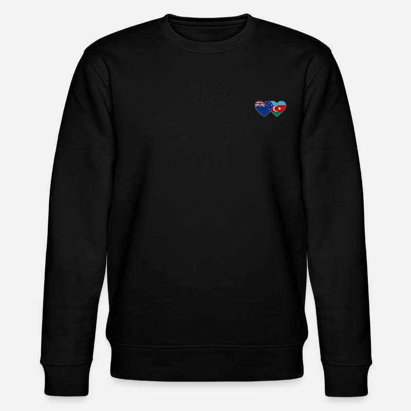 Neuseeland Aserbaidschan Flagge Herz - Stanley/Stella Unisex Bio-Sweatshirt CHANGER  - Schwarz