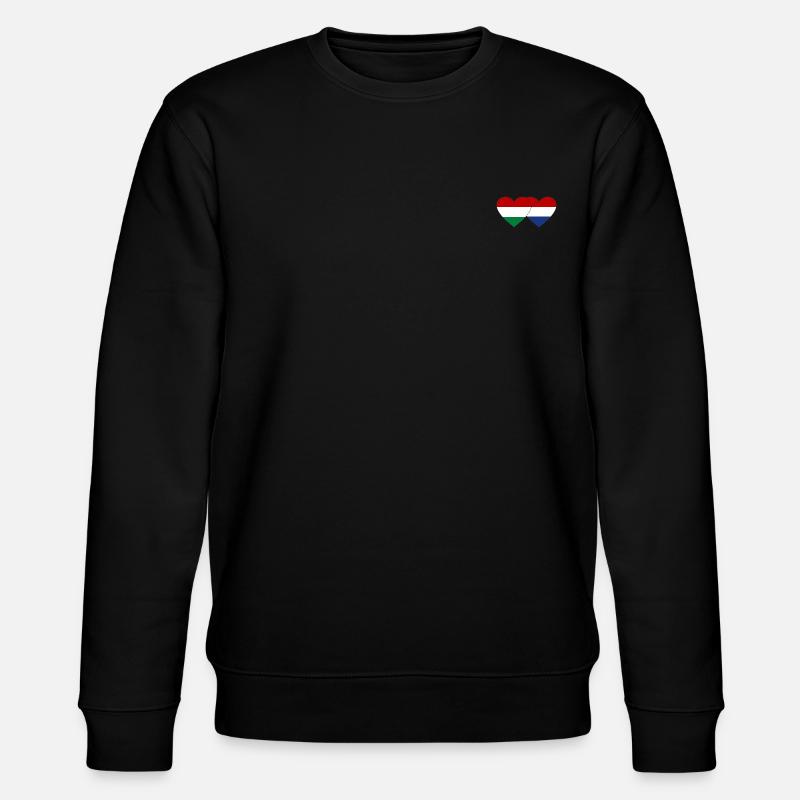 Ungarn Holland Flagge Herz - Stanley/Stella Unisex Bio-Sweatshirt CHANGER  - Schwarz