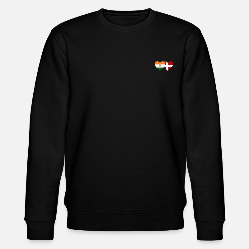 Inde Danemark Flag Heart - Sweat bio CHANGER Stanley/Stella Unisexe - noir