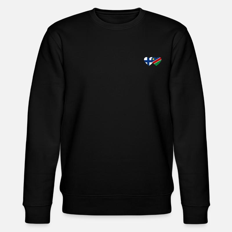 Finnland Namibia Flagge Herz - Stanley/Stella Unisex Bio-Sweatshirt CHANGER - Schwarz