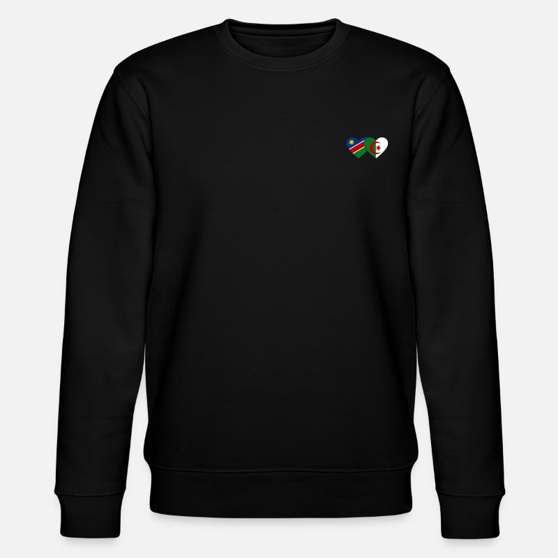 Namibia Algerien Flagge Herz - Stanley/Stella Unisex Bio-Sweatshirt CHANGER  - Schwarz