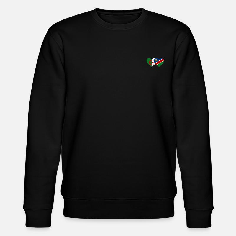 Algerien Namibia Flagge Herz - Stanley/Stella Unisex Bio-Sweatshirt CHANGER  - Schwarz