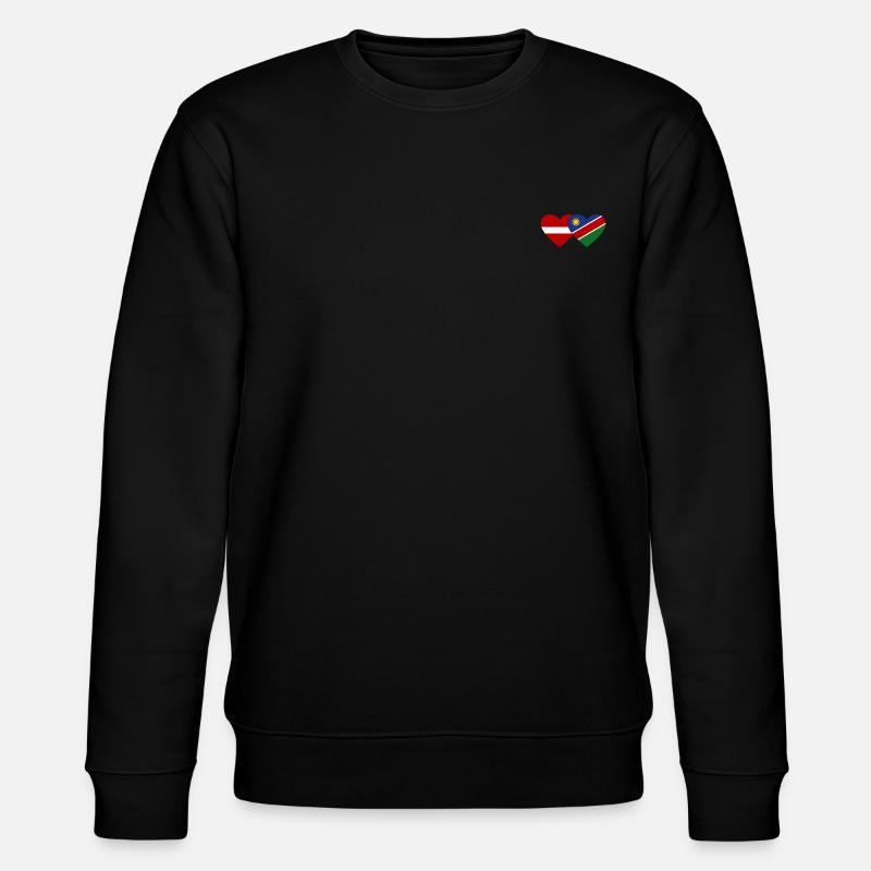 Lettland Namibia Flagge Herz - Stanley/Stella Unisex Bio-Sweatshirt CHANGER  - Schwarz
