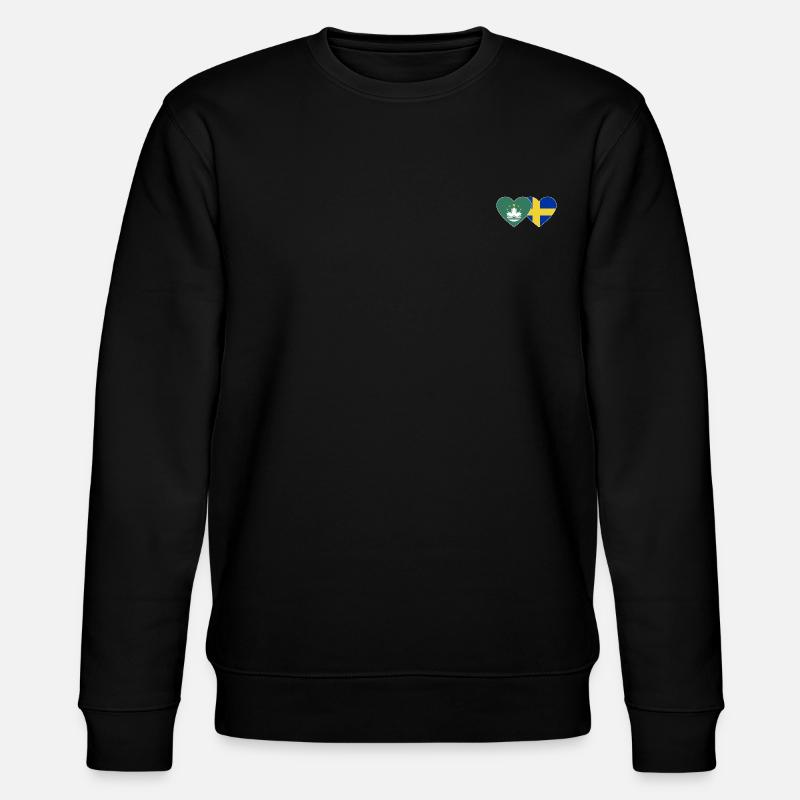 Macau Schweden Flagge Herz - Stanley/Stella Unisex Bio-Sweatshirt CHANGER  - Schwarz