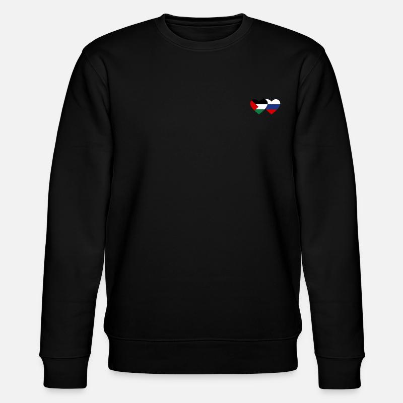 Palestine Russie drapeau coeur - Sweat bio CHANGER Stanley/Stella Unisexe - noir