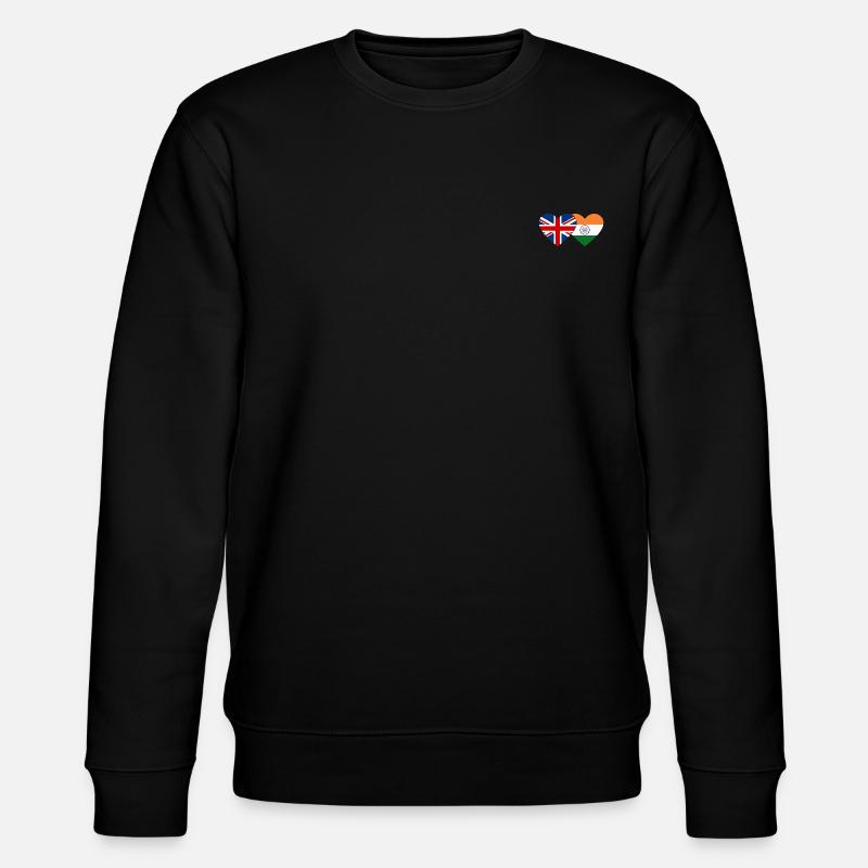 Angleterre Inde drapeau coeur - Sweat bio CHANGER Stanley/Stella Unisexe - noir