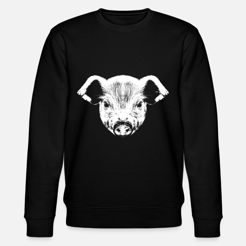 Piglet Graphic / Porcelet Blanc - Sweat bio CHANGER Stanley/Stella Unisexe - noir